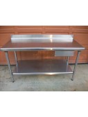 Table inox adossée