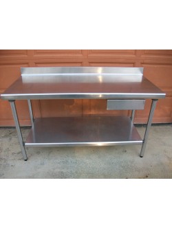 Table inox adossée